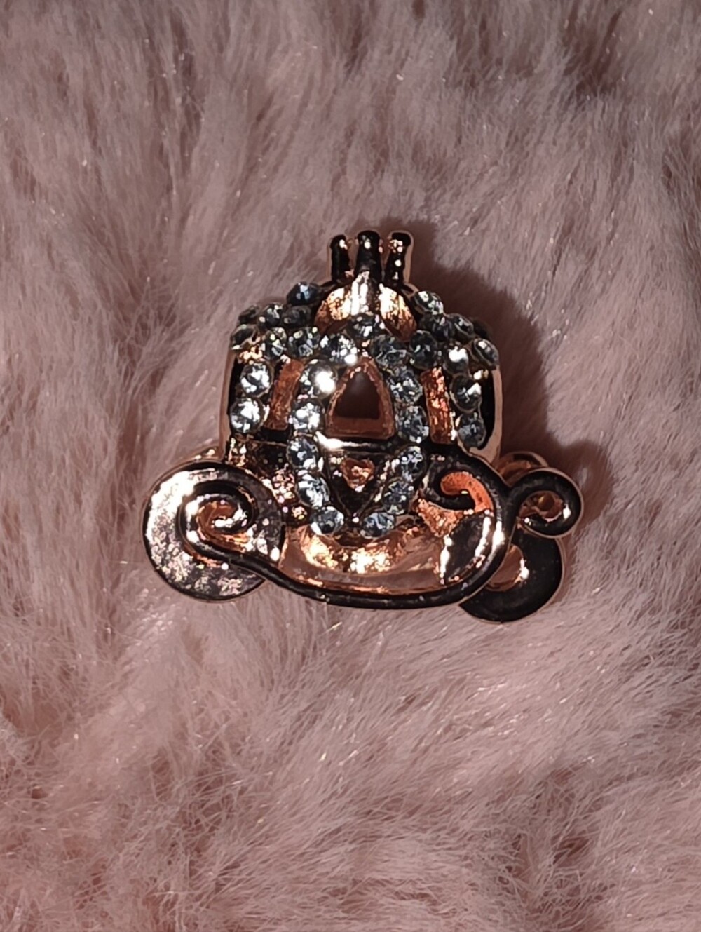 NWOT Cinderella Coach Bead Rose Gold Swarovski Crystals